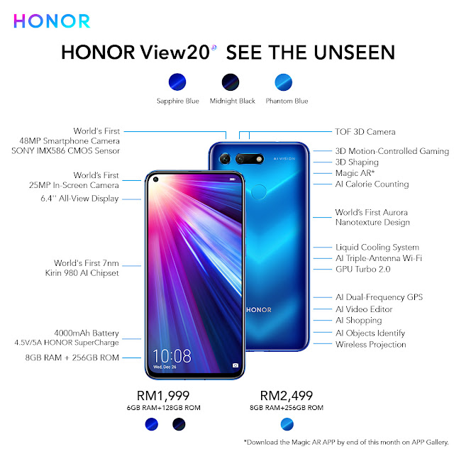 Honor View20 Available in Malaysia on 26 January 2019