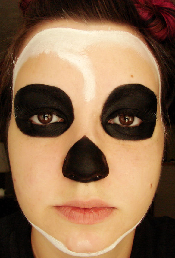 makeup skull. with a white cream makeup.