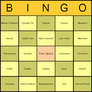 Thanksgiving Bingo Cards