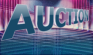 Auction 3d text Abstract Background Cyan Teal White