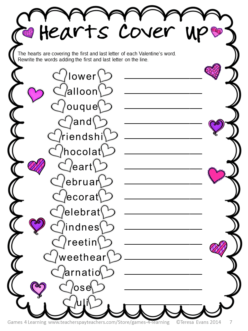 http://www.teacherspayteachers.com/Product/Valentines-Day-Literacy-Puzzles-and-Games-1092235