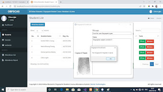 Online Biometric Student Course Attendance System