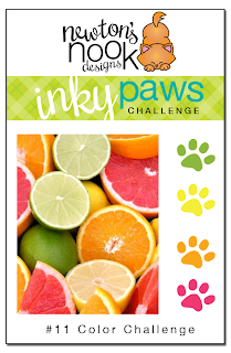 Inky Paws Challenge #11 - Citrus Color Challenge - Newton's Nook Designs