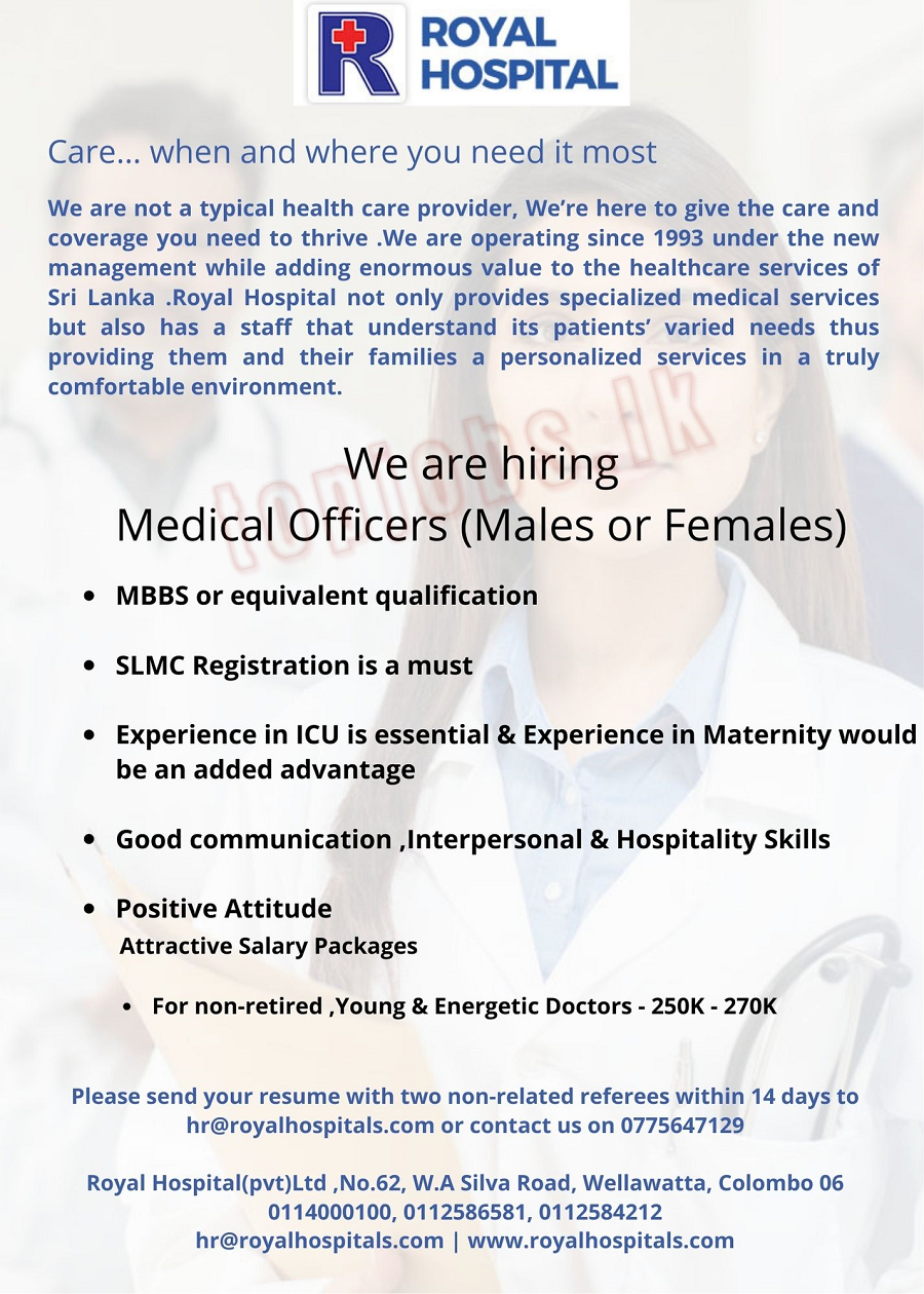 Medical Officer (Males / Female)