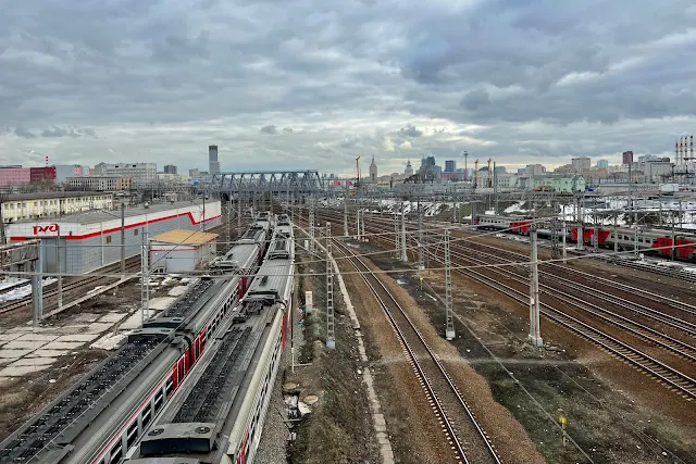 вид с Рижской эстакады, железнодорожная станция Москва-Пассажирская-Ярославская