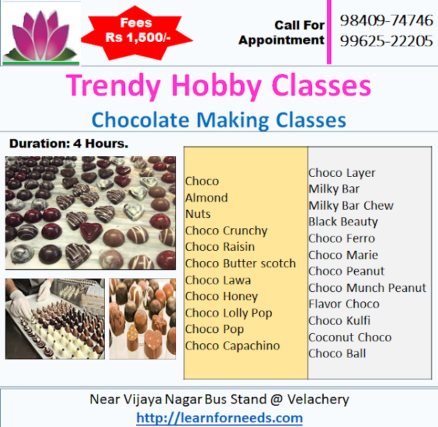 CHOCOLATE MAKING CLASSES IN CHENNAI