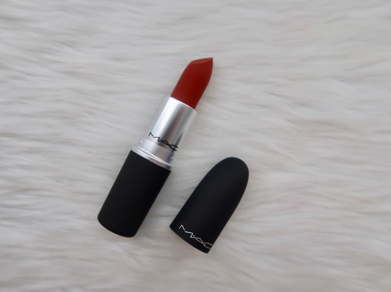 MAC Powder Kiss Lipstick Devoted to Chili: a beautiful K ...