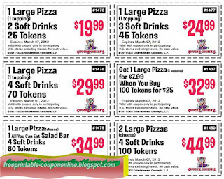 Free Printable Chuck E Cheese Coupons