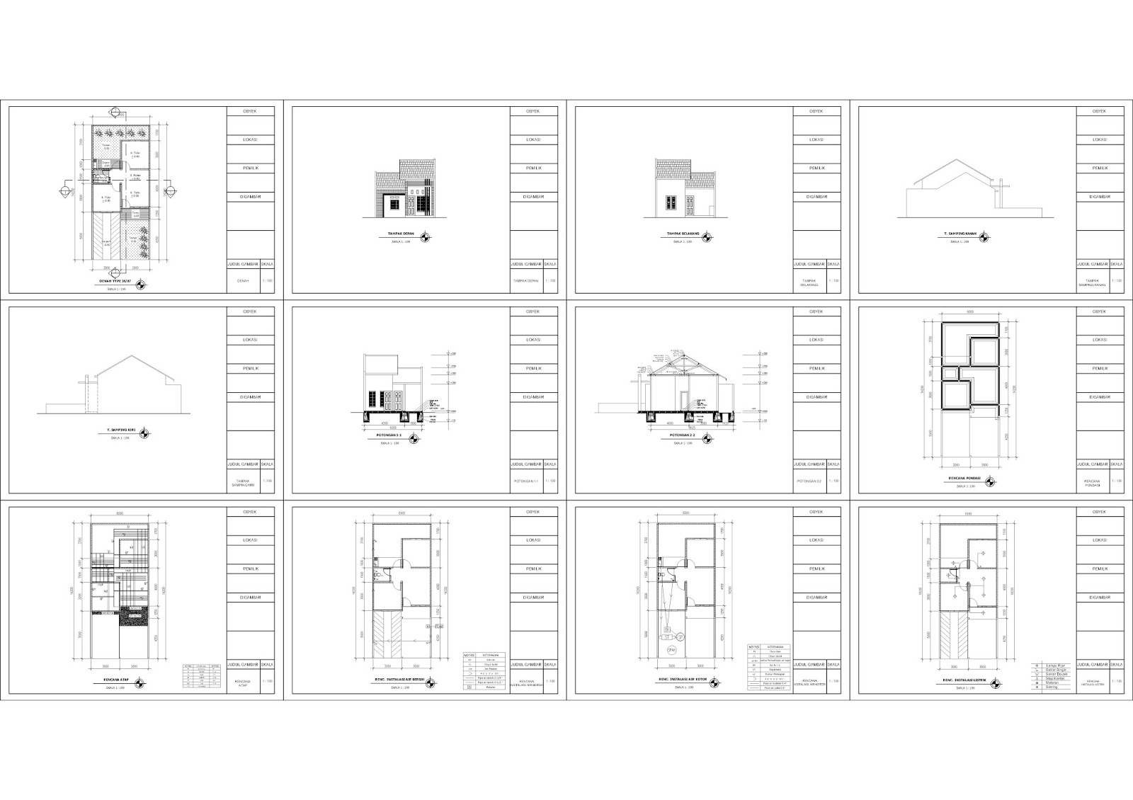 Contoh Gambar IMB (Ijin Mendirikan Bangunan) Rumah Tinggal 