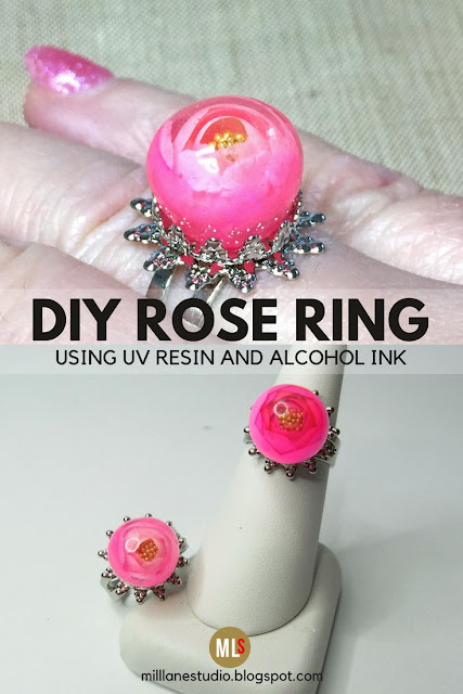 DIY Resin Rose Ring inspiration sheet.