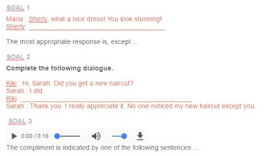 Contoh Soal Written and Spoken Compliment