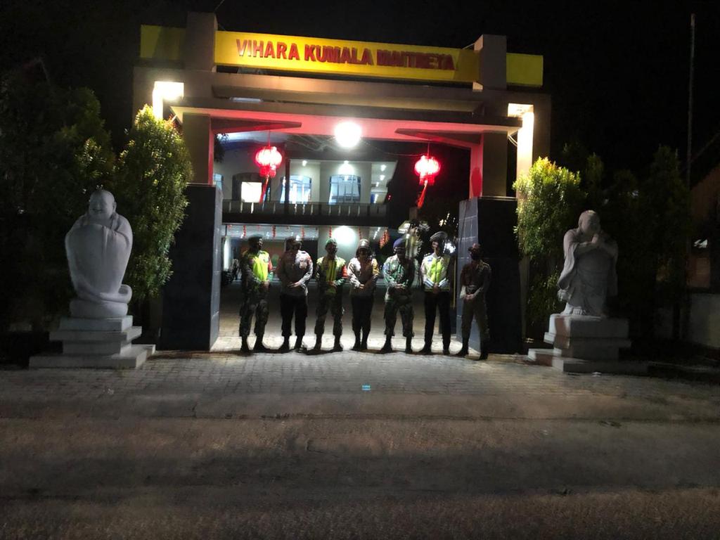 Dalam Rangka Imlek Tahun 2021, Polres Lingga Lakukan Pengamanan Vihara dan Patroli Gabungan Skala Besar.