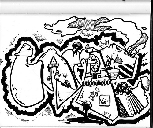 create graffiti sketches