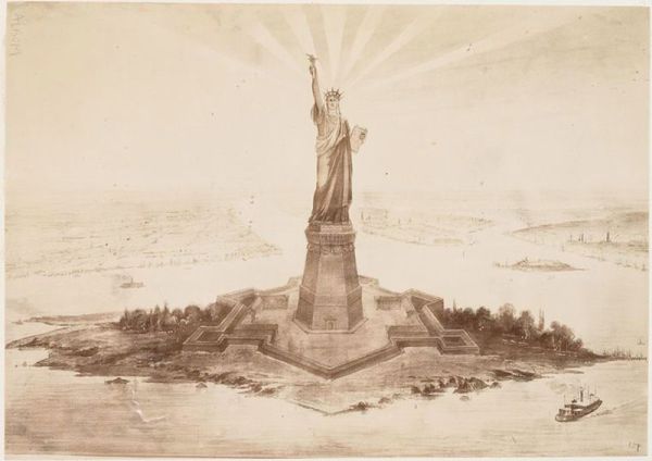 Drawing of the Statue of Liberty