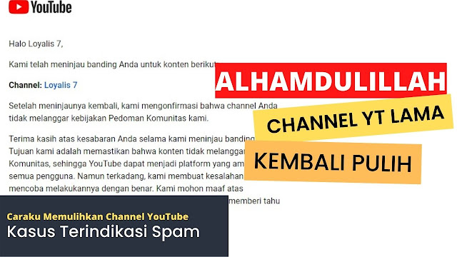 Cara Memulihkan Banned Channel YouTube Terindikasi Spam Terbaru
