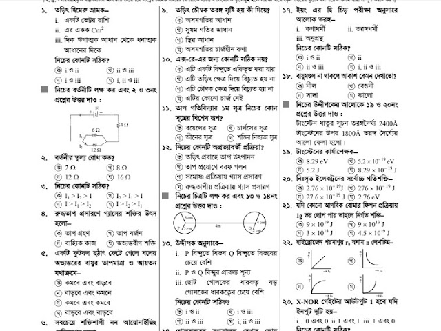 উচ্চ মাধ্যমিক পদার্থবিজ্ঞান ২য় পএ সাজেশন
