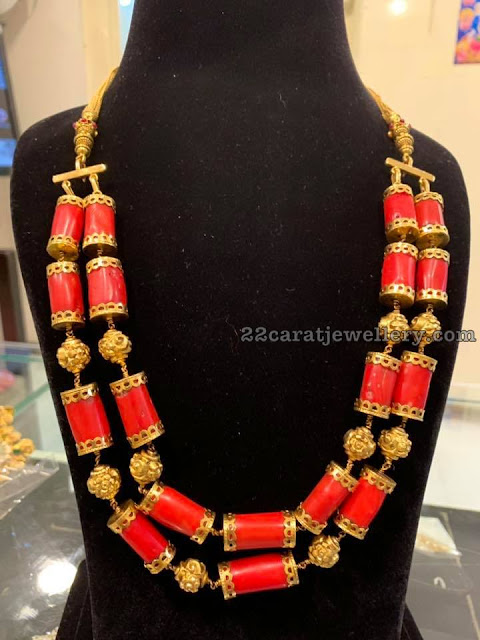 Coral Beads Haram in Two Layers 