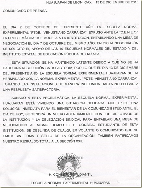 COMUNICADO ENEH 001