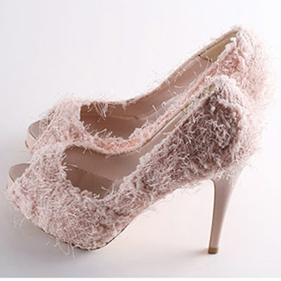 Plush Peep Toe Hidden Platform Heels