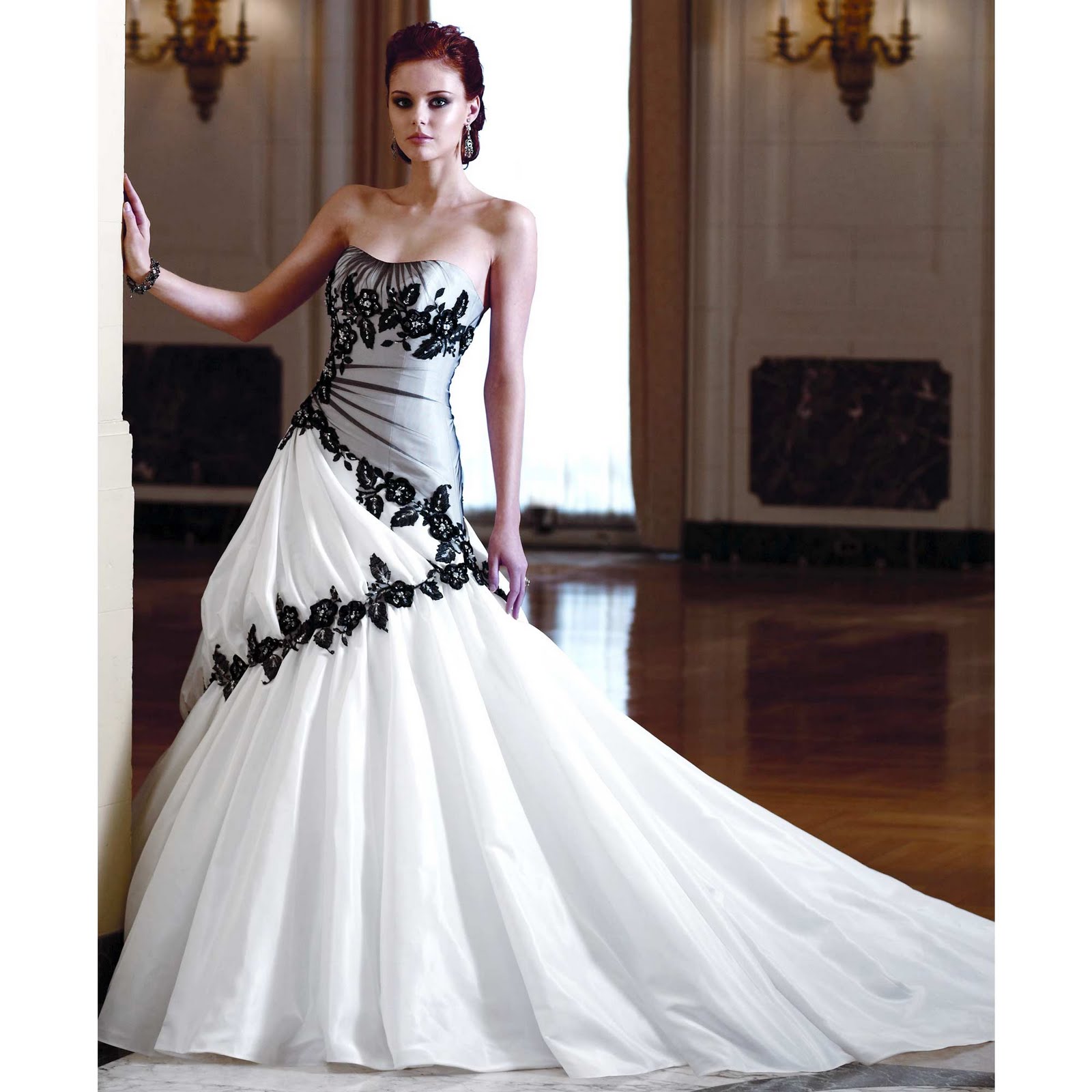 Elegant wedding dress is a