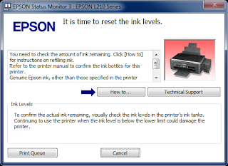 Mengatasi Blink Printer Epson L210 It is Time to reset ink Level
