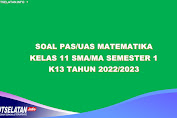 50 Soal PAS/UAS MATEMATIKA Kelas 11 SMA/MA Semester 1 K13 Tahun 2022/2023