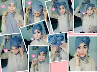 Cara memakai jilbab turban untuk wajah bulat terbaru