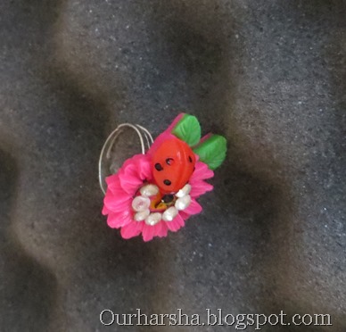 Resin Ladybird Flower Leaf Ring (6)