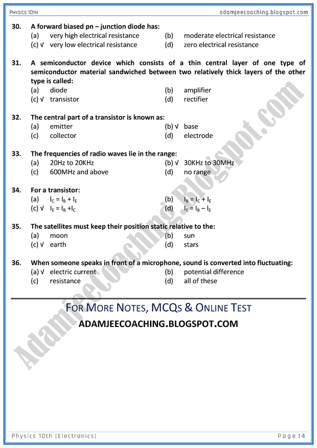 electronics-mcqs-physics-10th