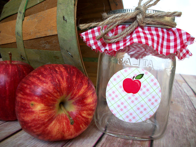 Plaid Apple Canning Jar Labels