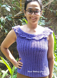 SHELLED OFF-THE-SHOULDERS TOP - a free crochet pattern from Sweet Nothings Crochet