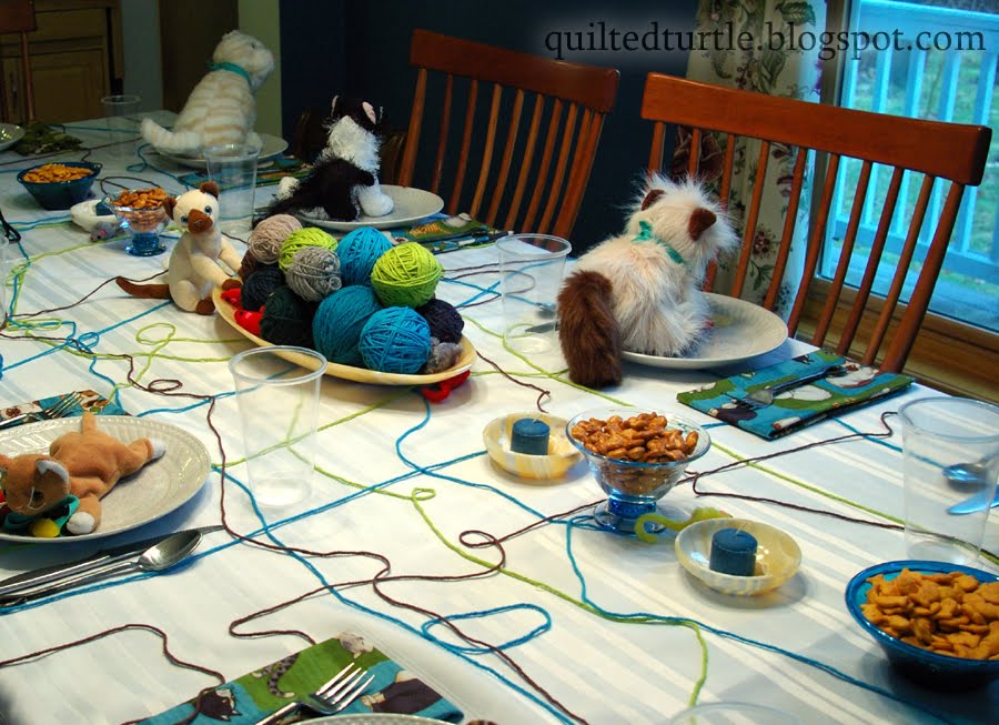 The Quilted Turtle Cat  Party  Table Decorations 