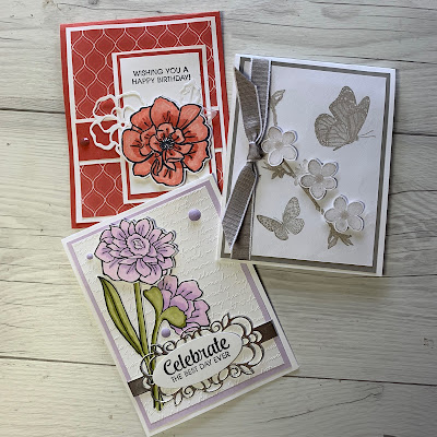 Three cards we'll make i the Coffee & Cards Class - August 19 2019