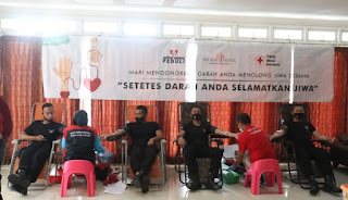Sat Brimob Polda Jabar Laksanakan Giat Donor Darah di Hotel Palace Cipanas Cianjur