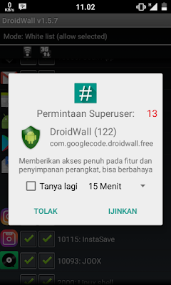 DroidWall Superuser Permission (root)