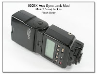 550EX Aux Sync Jack Mod - Mini (3.5mm) Jack into Flash Body