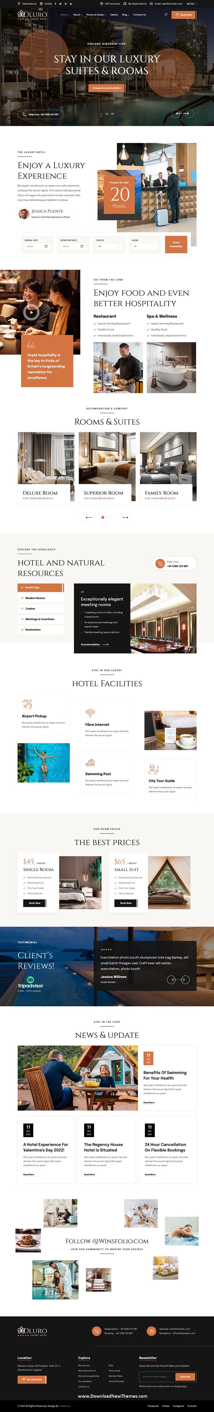 OLURO Luxury Hotel HTML5 Template Review