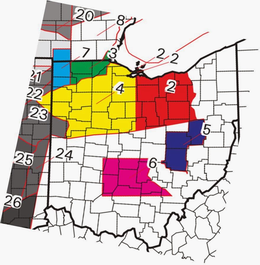 Ohio Closeup from "Indian Land Areas Judicially Established 1978" Map.