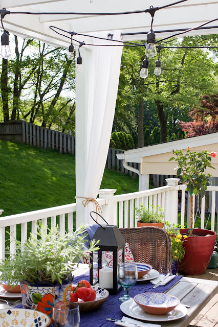 DIY pergola with patio lights