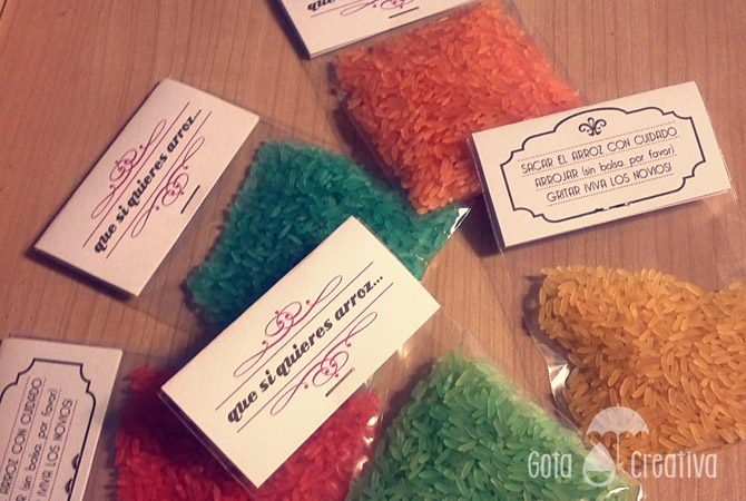 arroz de colores boda Gota Creativa