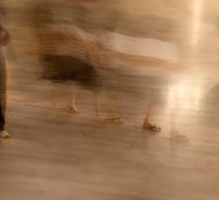 photograph of people in motion, blur