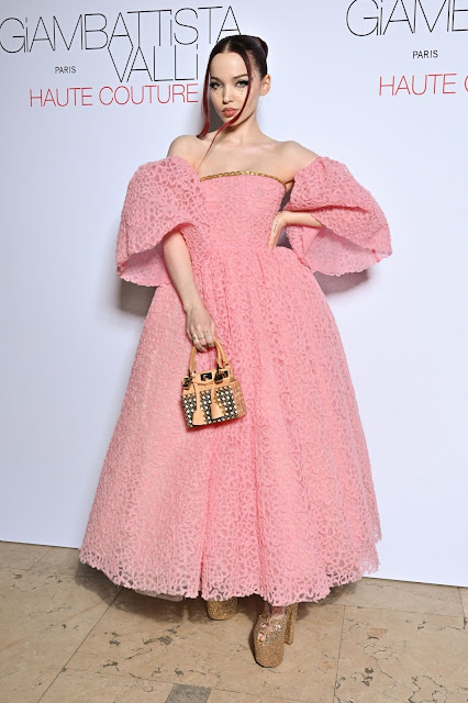 Dove Cameron Beautiful in Pink Dress at Giambattista Valli Haute Couture Spring Summer 2023