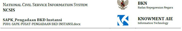 BUKU PANDUAN SISTEM APLIKASI PELAYANAN KEPEGAWAIAN (SAPK) PENGADAAN BKD/INSTANSI, https://bingkaiguru.blogspot.com