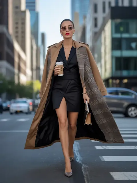 Layer with a Long Trench Coat or Oversized Blazer