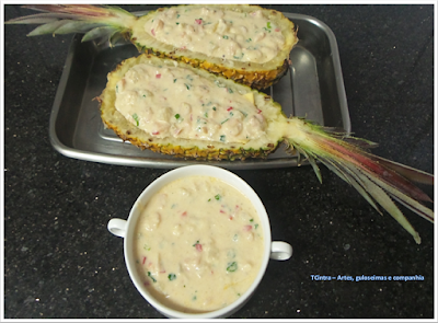 almoço e jantar; receita com frutos do mar; camarão; prato único; abacaxi