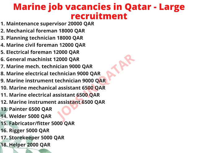 Marine job vacancies in Qatar - Large recruitment