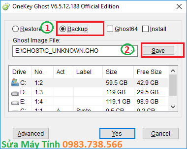 Tạo file ghost trên win với Onekey Ghost - H04