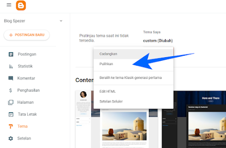 Cara mengganti tema blogger terbaru