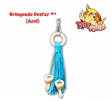 Brinquedo Desfaz Nó (azul). Ideal para calopsitas, agapornis, aves de pequeno porte. Produto artesanal