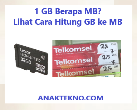 1 GB Berapa MB? Lihat Cara Hitung GB ke MB